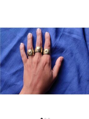Gold color- Adjustable ring handmade in brass.